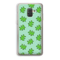 Groene blaadjes: Samsung Galaxy A8 (2018) Transparant Hoesje