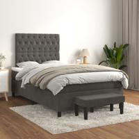 Boxspring met matras fluweel donkergrijs 120x200 cm