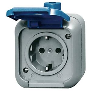 ABB 2CKA002083A0368 Geaard stopcontact IP44 Blauw, Gentiaan-blauw (RAL 5010)
