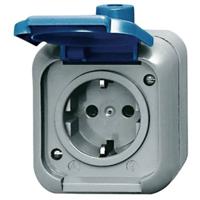 ABB 2CKA002083A0368 Geaard stopcontact IP44 Blauw, Gentiaan-blauw (RAL 5010)