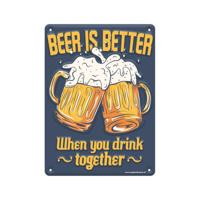 Tekstbord metaal - Beer is better Tekstbord metaal - Beer is better