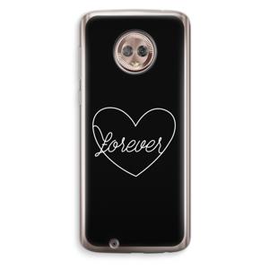 Forever heart black: Motorola Moto G6 Transparant Hoesje