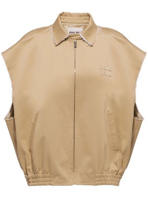 Miu Miu veste chino à patch logo - Tons neutres