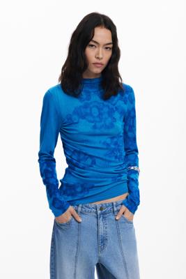 Lange fijne aquareltrui - BLUE - XL