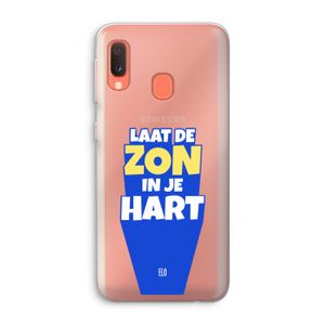Laat de zon in je hart: Samsung Galaxy A20e Transparant Hoesje