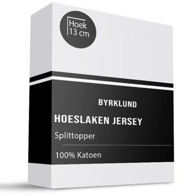 Splittopper Hoeslaken Jersey Stretch Wit 160x200 Cm Byrklund - Dekbed-Discounter.nl