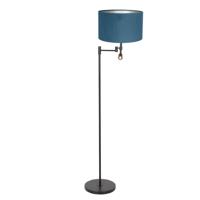 Steinhauer Strakke schemerlampStanger met blauw velvet - 7192ZW