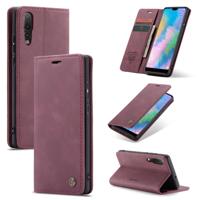 CaseMe-013 afneembare multifunctionele horizontale Flip lederen draagtas met kaartsleuf & houder voor Huawei P20 Pro (rode wijn)