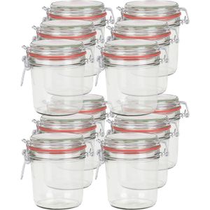 12x Weckpotten/inmaakpotten 400 ml met beugelsluiting