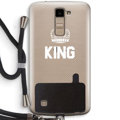 King zwart: LG K10 (2016) Transparant Hoesje met koord