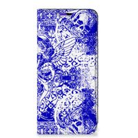 Mobiel BookCase Samsung Galaxy A13 (5G) | Samsung Galaxy A04s Angel Skull Blauw