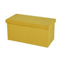 Hocker bank - poef XXL - opbergbox - geel - polyester/mdf - 76 x 38 x 38 cm - opvouwbaar