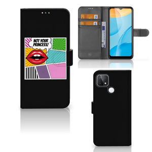 OPPO A15 Wallet Case met Pasjes Popart Princess