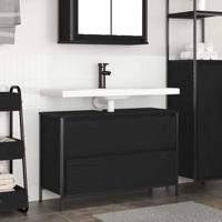 Badkamerkast met lades 90x34,5x60 cm zwart eikenkleurig Badkamerkast met lades 90x34,5x60 cm zwart eikenkleurig