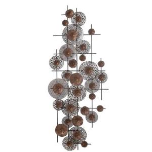 J-Line - J-Line Wanddeco Bloemen Metaal Bruin - 60x150 CM