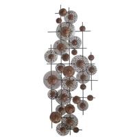 J-Line - J-Line Wanddeco Bloemen Metaal Bruin - 60x150 CM - thumbnail