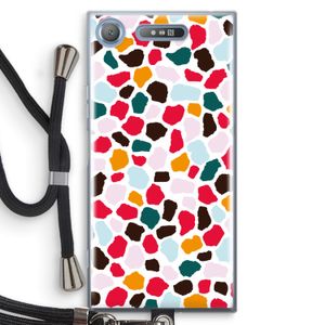 Colored Giraffe: Sony Xperia XZ1 Transparant Hoesje met koord