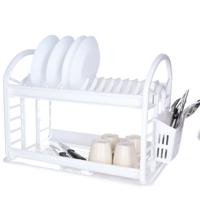 Afwas afdruiprek 2-Laags - wit - 51 x 28 x 35 cm - Afwasrek - kunststof - afwassen en drogen