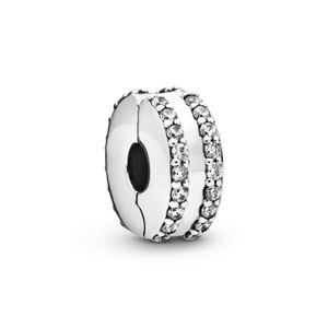 Pandora 798422C01 Bedel clip/stopper Double Lined Pavé zilver