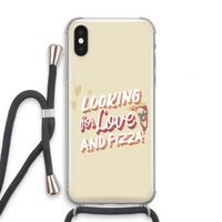 Pizza is the answer: iPhone XS Transparant Hoesje met koord