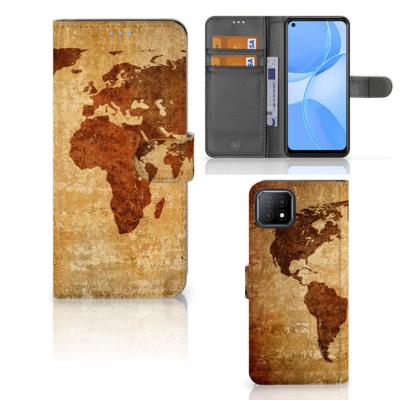 OPPO A73 5G | Flip Cover | Wereldkaart