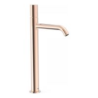 Wastafelkraan Tres Study | Opbouw | Mengkraan | Hoog model | 1-knop | Rond | 24k Rose goud