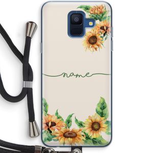 Zonnebloemen: Samsung Galaxy A6 (2018) Transparant Hoesje met koord