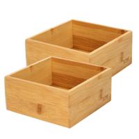 Bestekbak/keuken organizer - Set van 4x stuks - 1 vaks - Tidy Smart serie - bamboe - 15 x 15 x 7 cm Bestekbak/keuken organizer - Set van 4x stuks - 1 vaks - Tidy Smart serie - bamboe - 15 x 15 x 7 cm