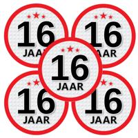 16 jaar leeftijd sticker - 10x - rond - Dia 15 cm - 16 jaar verjaardag - jubileum - leeftijd versier