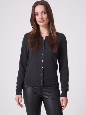 Basic fijngebreid vest met ronde hals van biologisch cashmere