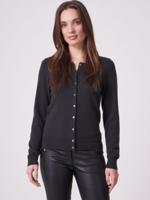Basic fijngebreid vest met ronde hals van biologisch cashmere