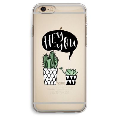 Hey you cactus: iPhone 6 Plus / 6S Plus Transparant Hoesje