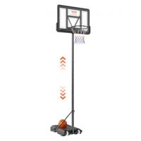 VEVOR basketbalring outdoor basketbalstandaard 122-305 cm verstelbare hoogte, basketbalsysteem zwart weerbestendig roestbestendig, basketbalstandaard met water- of zandmobiel