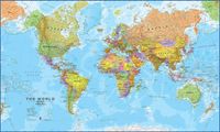 Wereldkaart 68P-zvl Political, 196 x 120 cm | Maps International - thumbnail