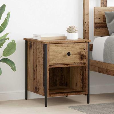 Nachtkastje 2 pcs Oud hout 40 x 42 x 50 cm Bewerkt hout