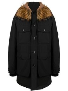 Diesel parka à capuche bordée de fourrure artificielle - Noir