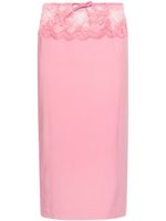 Blumarine jupe crayon à empiècement en dentelle - Rose