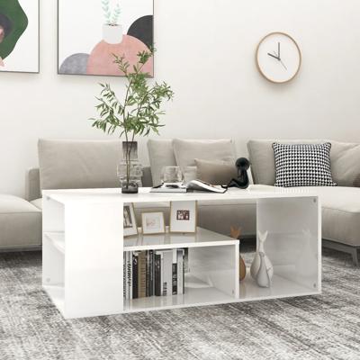 Salontafel 100x50x40 cm spaanplaat hoogglans wit