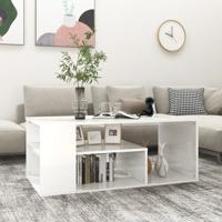 Salontafel 100x50x40 cm spaanplaat hoogglans wit