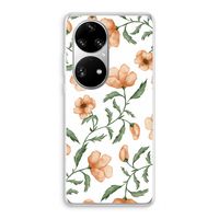 Peachy flowers: Huawei P50 Pro Transparant Hoesje