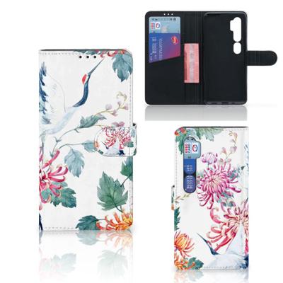 Xiaomi Mi Note 10 Pro | Telefoonhoesje | Met pasjeshouder | Bird Flowers