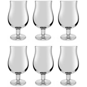 6x Speciaal bierglazen/tulpglazen transparant op voet 400 ml Mainz   -