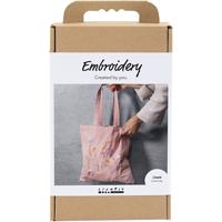 Creativ Company Hobbyset borduurwerk, draagtas, lichtroze, 1 doos