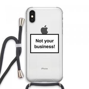 Not your business: iPhone XS Max Transparant Hoesje met koord