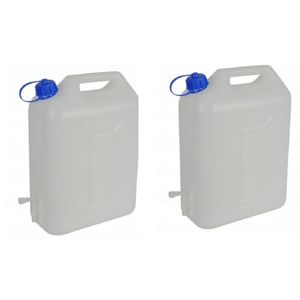 2x Jerrycan voor water met kraantje 10 liter