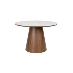 Housecraft Living Almira Eettafel Rond 115 cm Hout Wit| Bruin donker