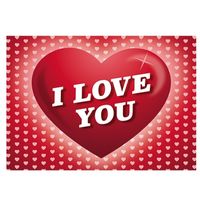 Romantische Valentijnskaart I Love You ansichtkaart met hartjes   - - thumbnail