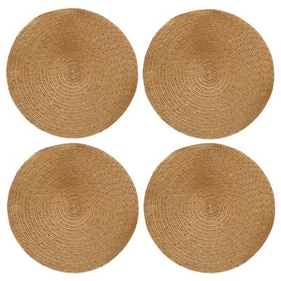 Decoris placemat - 4x - goud - D38 cm - kunststof - rond - tafel onderleggers - placemats