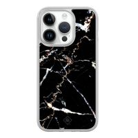 iPhone 14 Pro hybride hoesje - Marmer zwart