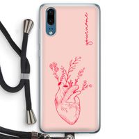 Blooming Heart: Huawei P20 Transparant Hoesje met koord